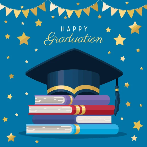 Ilustración de graduación feliz — Vector de stock