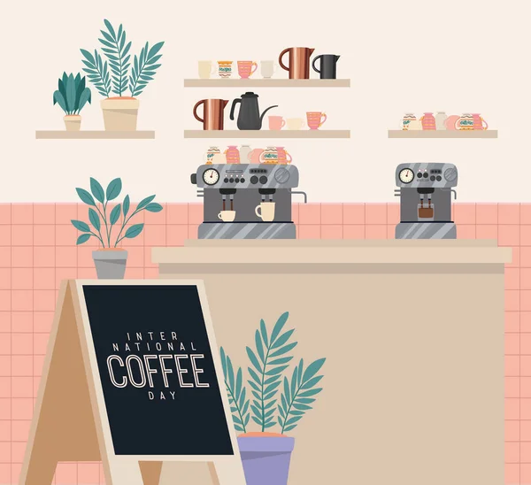 Illustration Coffeeshop — Stockvektor