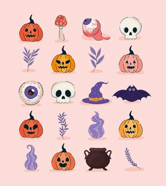 Vingt articles d'Halloween — Image vectorielle