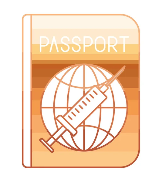 Golden medical passport icon — Stock Vector