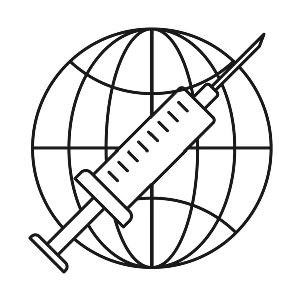 Syringe and globe — Stock Vector