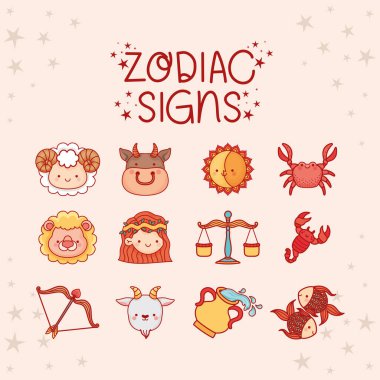 cute zodiac signs clipart