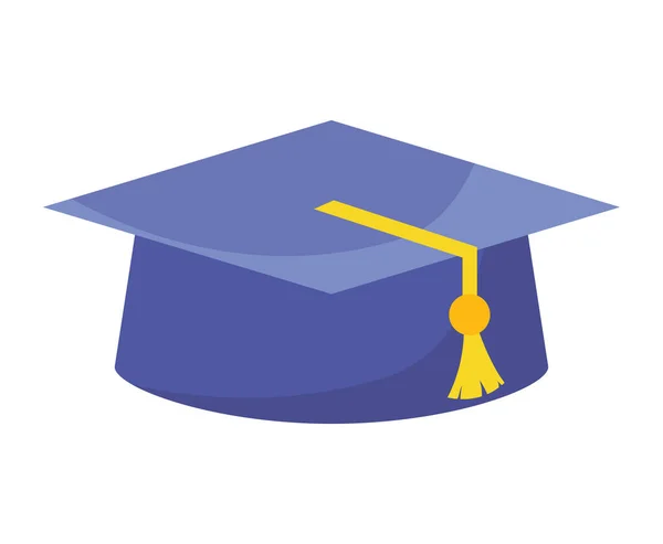 Sombrero de graduado azul — Vector de stock