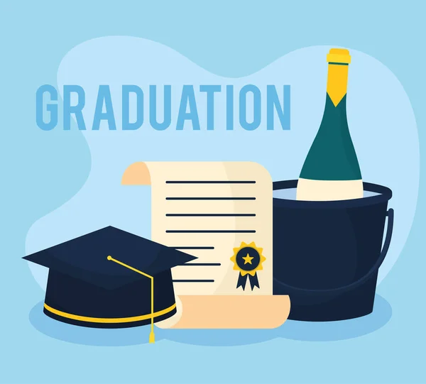 Carte de graduation mignonne — Image vectorielle