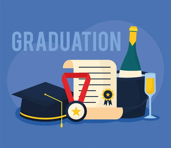 Belle illustration de graduation — Image vectorielle