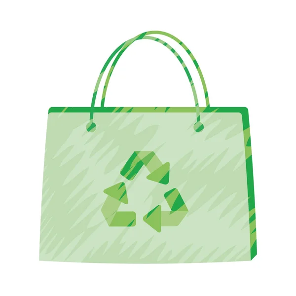Icono ecobag verde — Vector de stock