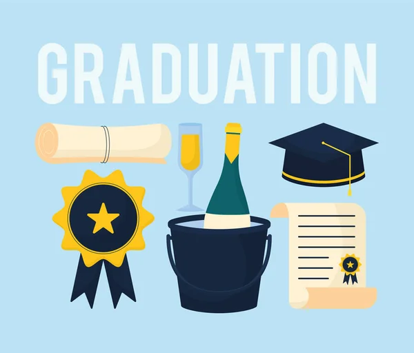 Belle carte de graduation — Image vectorielle