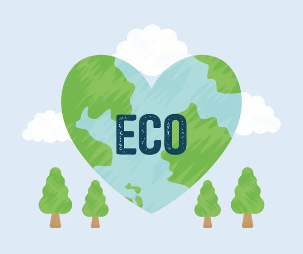 Bastante eco cartel — Vector de stock