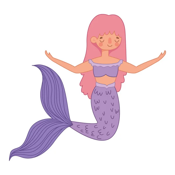 Illustration zur lila Meerjungfrau — Stockvektor