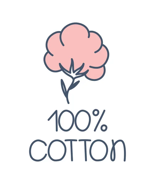 Štítek 100% bavlna — Stockový vektor