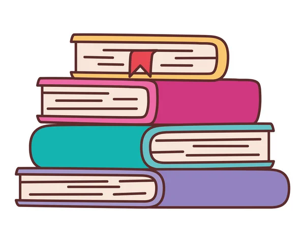 Pila de libros de texto — Vector de stock