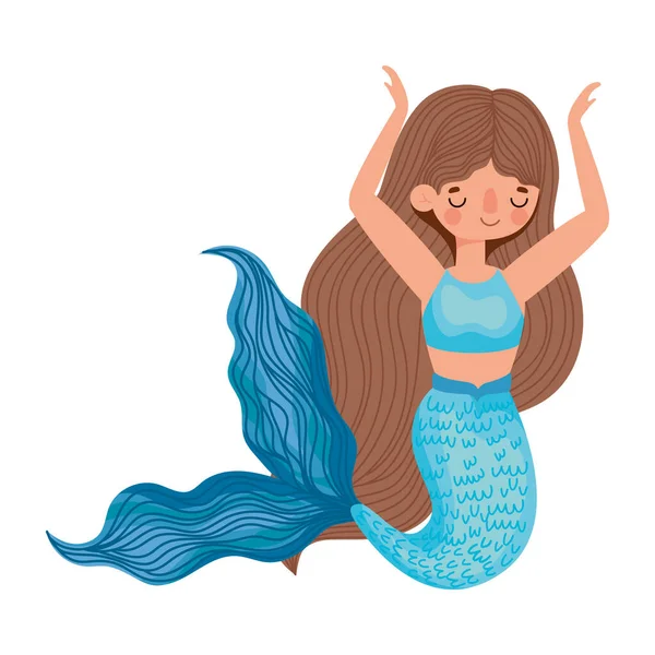 Mavi deniz kızı simgesi — Stok Vektör