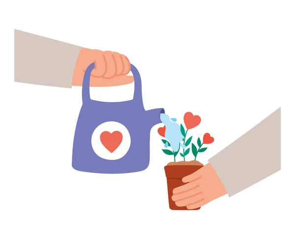 Heart water can icon — Stock Vector