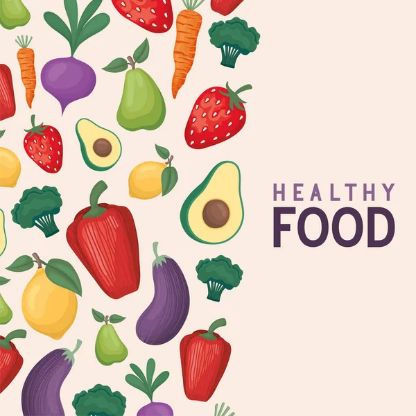 健康食品卡 — 图库矢量图片