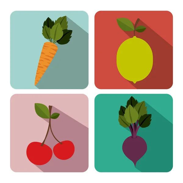 Diseño de verduras y frutas — Archivo Imágenes Vectoriales