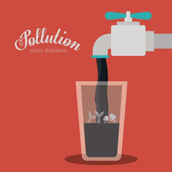 Conception de la pollution, illustration vectorielle . — Image vectorielle