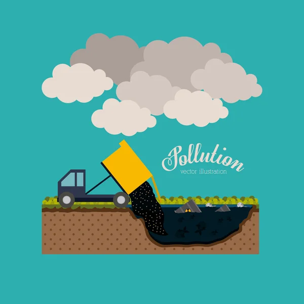 Diseño de contaminación, ilustración vectorial . — Vector de stock