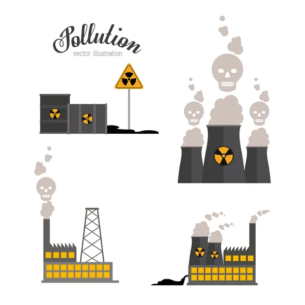 Conception de la pollution, illustration vectorielle . — Image vectorielle