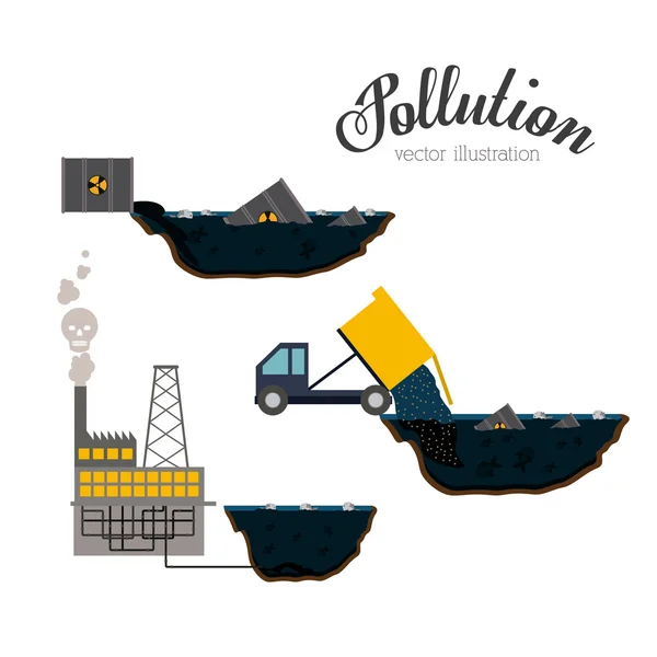 Desenho da poluição, ilustração vetorial . — Vetor de Stock