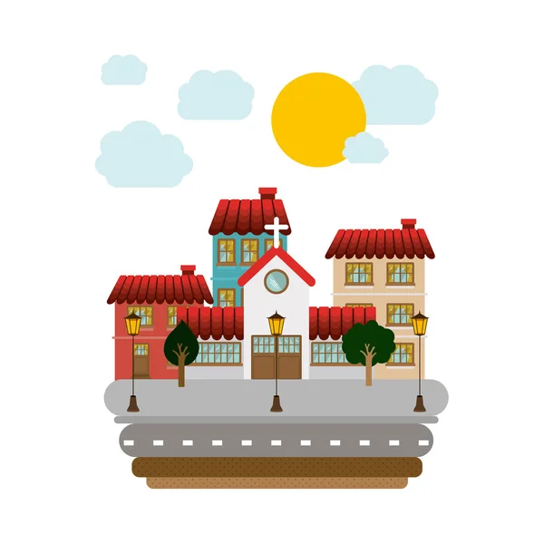 Town design, vector illustration. — Stock Vector