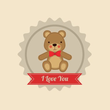 Beyaz arka plan üzerinde vektör çizim tasarım seviyorum