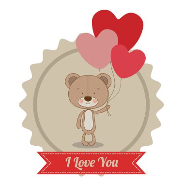 Beyaz arka plan üzerinde vektör çizim tasarım seviyorum