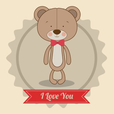 Beyaz arka plan üzerinde vektör çizim tasarım seviyorum