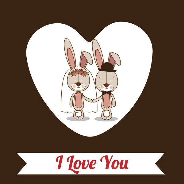 Love design over brown background vector illustration — Stock Vector