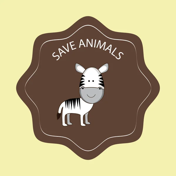 Animaux dessin sur fond beige illustration vectorielle — Image vectorielle