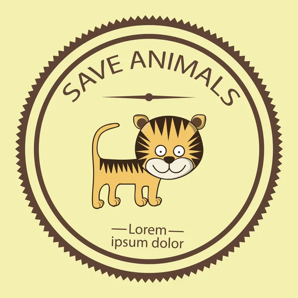 Animales diseño sobre fondo beige vector ilustración — Vector de stock