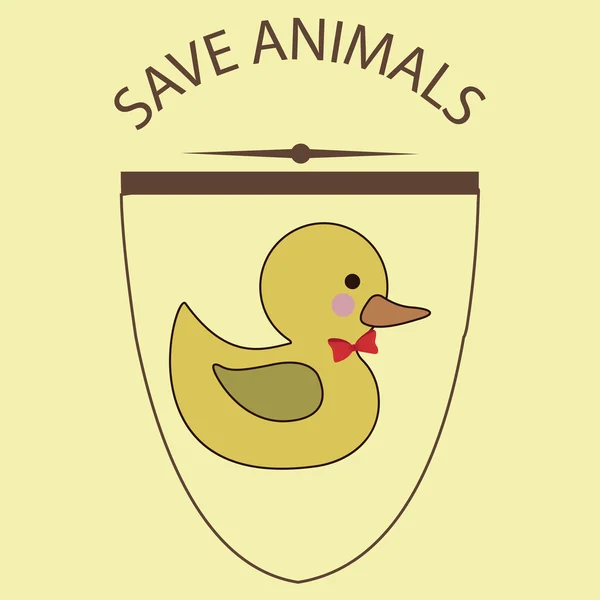 Desenho de animais sobre fundo bege ilustração vetorial — Vetor de Stock