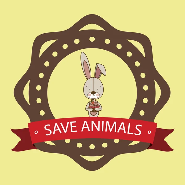 Disegno degli animali su sfondo beige vettoriale illustrazione — Vettoriale Stock