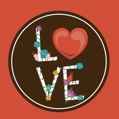 Love Tasarım, vektör çizim.