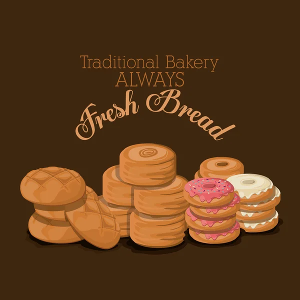 Bakkerij ontwerp, vectorillustratie. — Stockvector