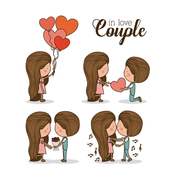 Diseño de día romántico, ilustración vectorial — Vector de stock