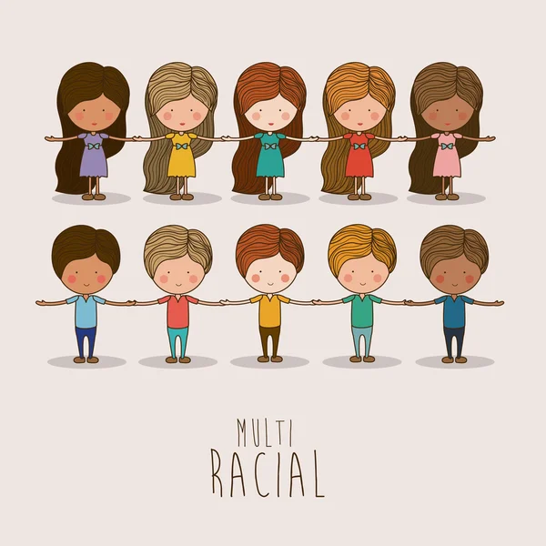 Mutiracial ontwerp — Stockvector