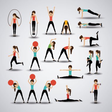 Fitness tasarım, vektör çizim.