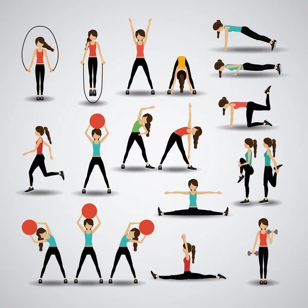 Fitness design, illustrazione vettoriale . — Vettoriale Stock