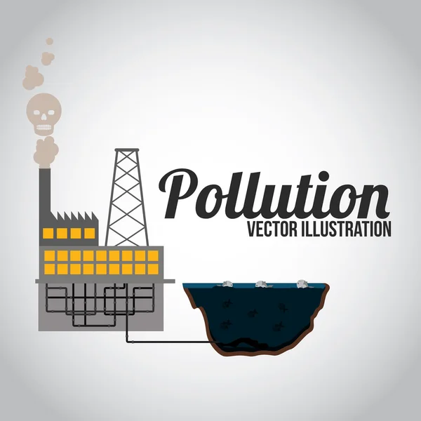 Conception de la pollution, illustration vectorielle . — Image vectorielle