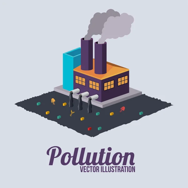 Conception de la pollution, illustration vectorielle . — Image vectorielle