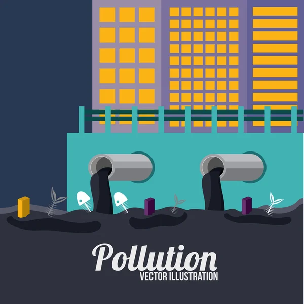 Föroreningarna design, vektor illustration. — Stock vektor