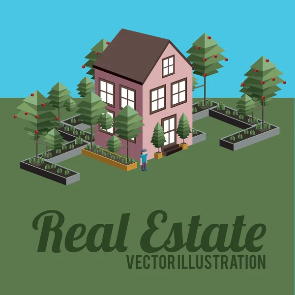 Progettazione immobiliare, illustrazione vettoriale . — Vettoriale Stock