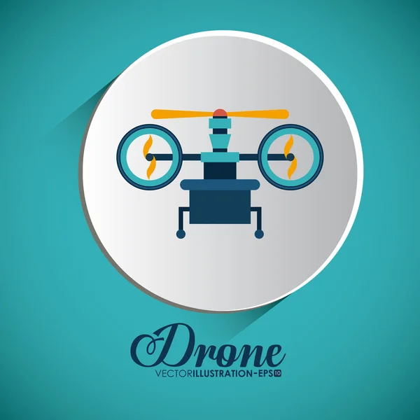 Drone design over white background, vector illustration. — Stock Vector