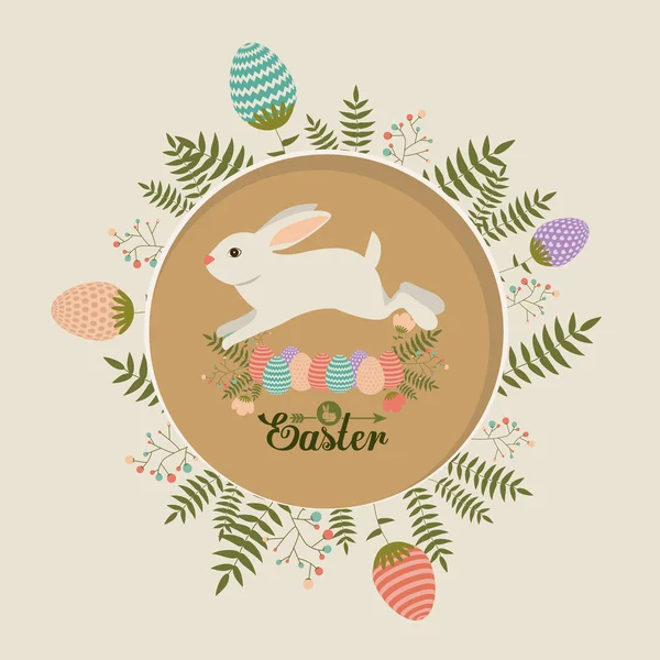 Happy easter kaart ontwerp, vectorillustratie. — Stockvector