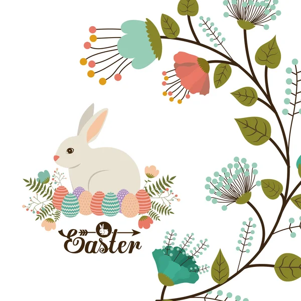 Happy easter kaart ontwerp, vectorillustratie. — Stockvector