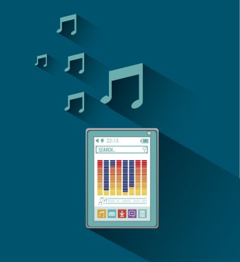 Müzik tasarımı, vektör çizim.