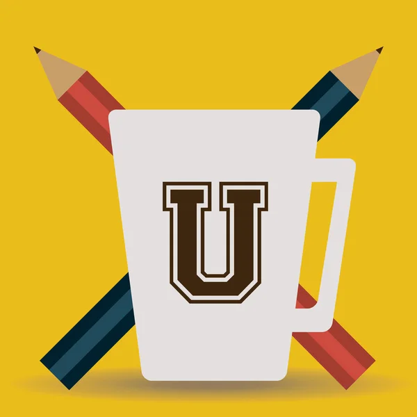 Progettazione universitaria, illustrazione vettoriale . — Vettoriale Stock