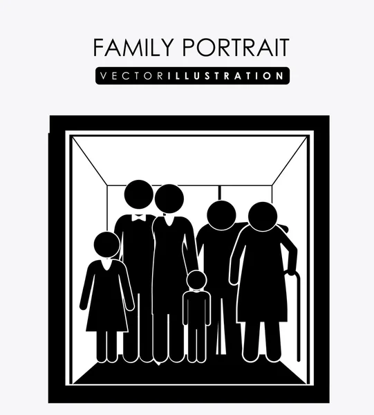 Aile portresi, tasarım, illüstrasyon vektör. — Stok Vektör