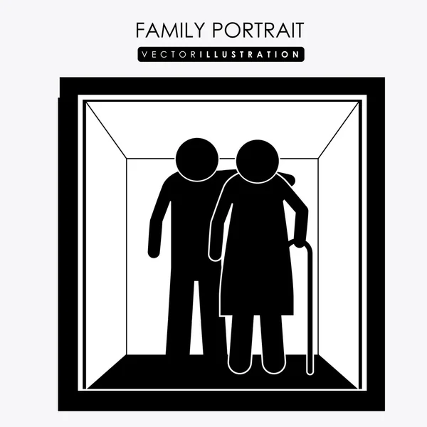 Familieportret, design, vector illustratie. — Stockvector