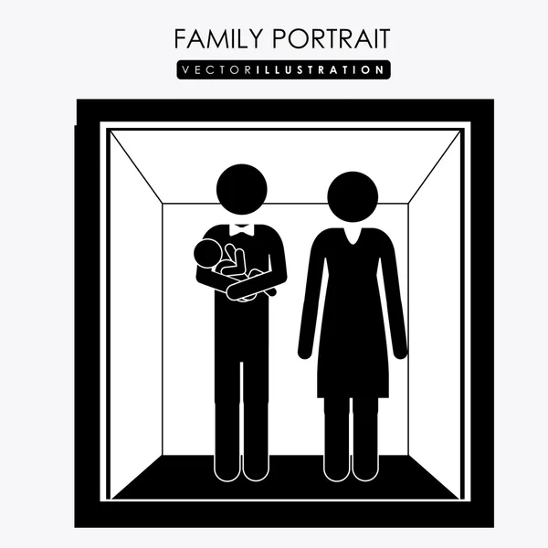 Family portrait, desing, vector illustration. — Stock Vector